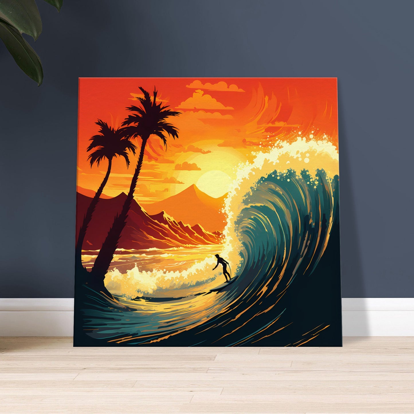Tropical motion - Sunset Surfing - Wall Art