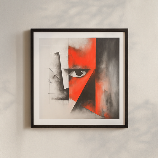 Surveillance - Art print in black frame hanging on the wall