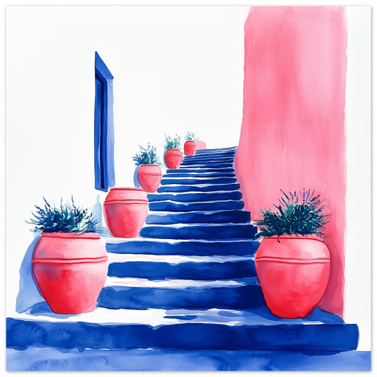 The Blue Steps - Art print