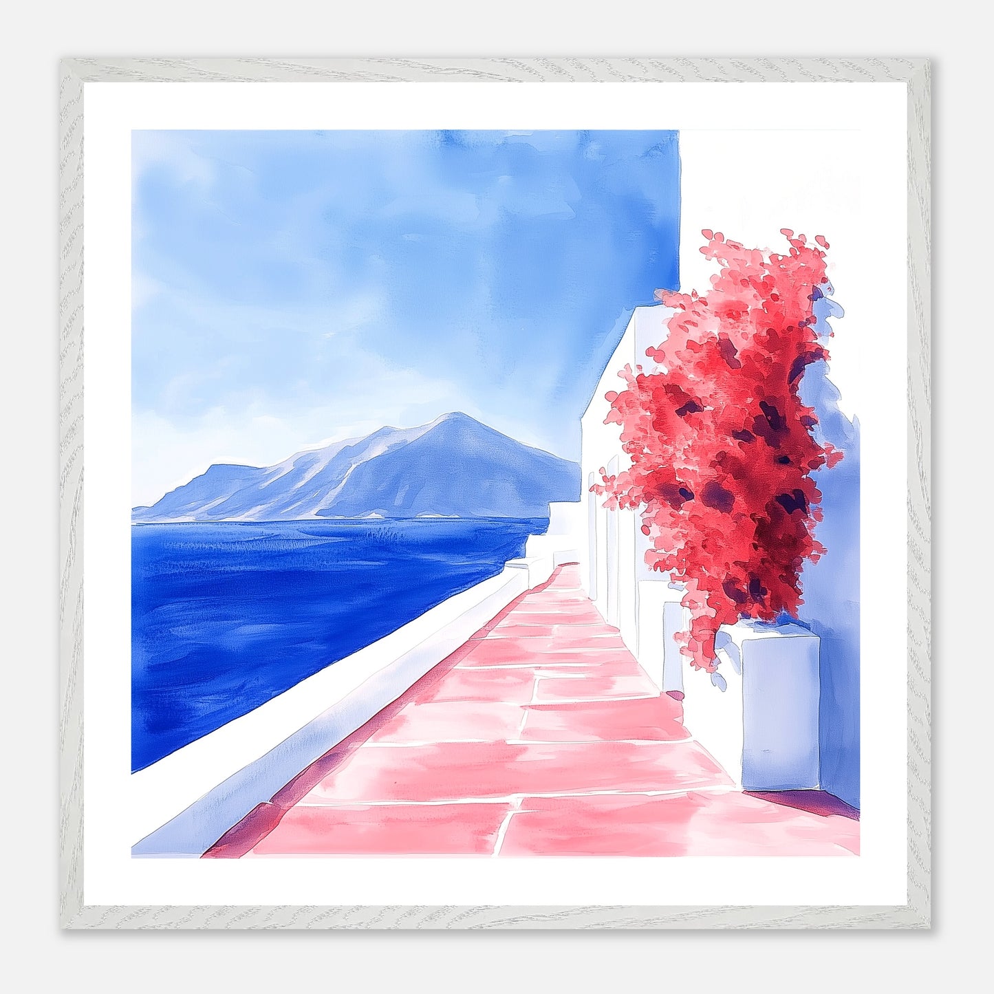 The Empty Path - Art print in white frame