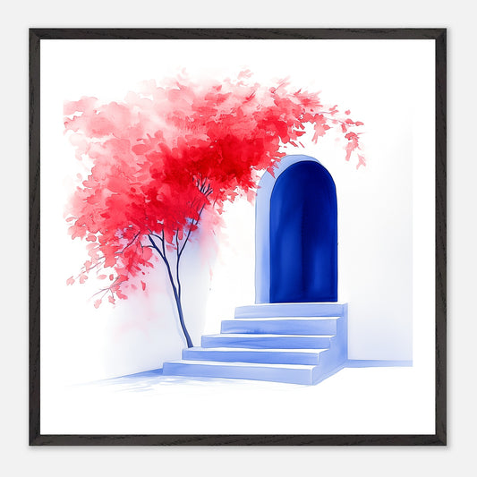 The Blue Ascent - Art print in black frame