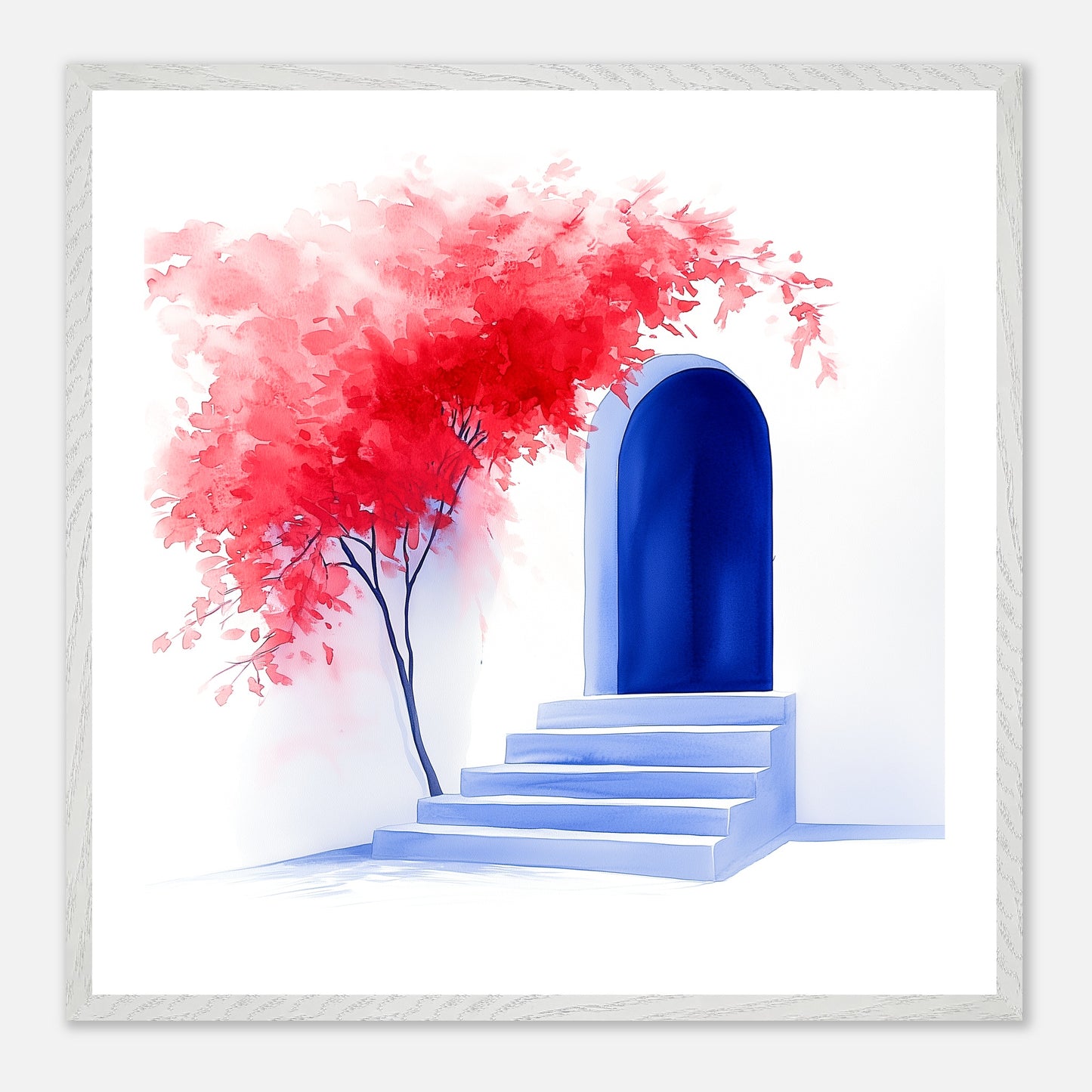 The Blue Ascent - Art print in white frame