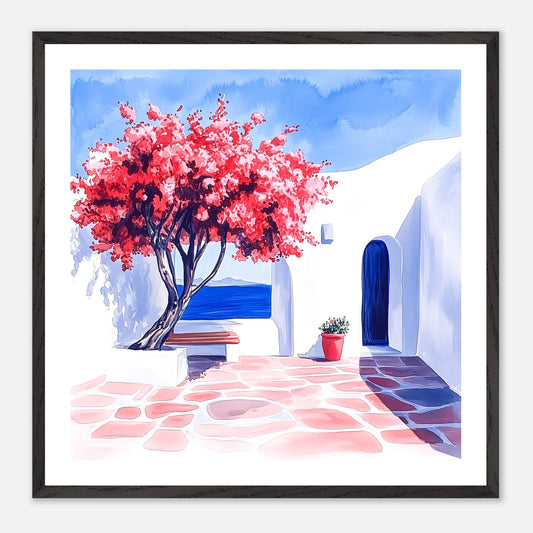 The Courtyard - Art print in black frame