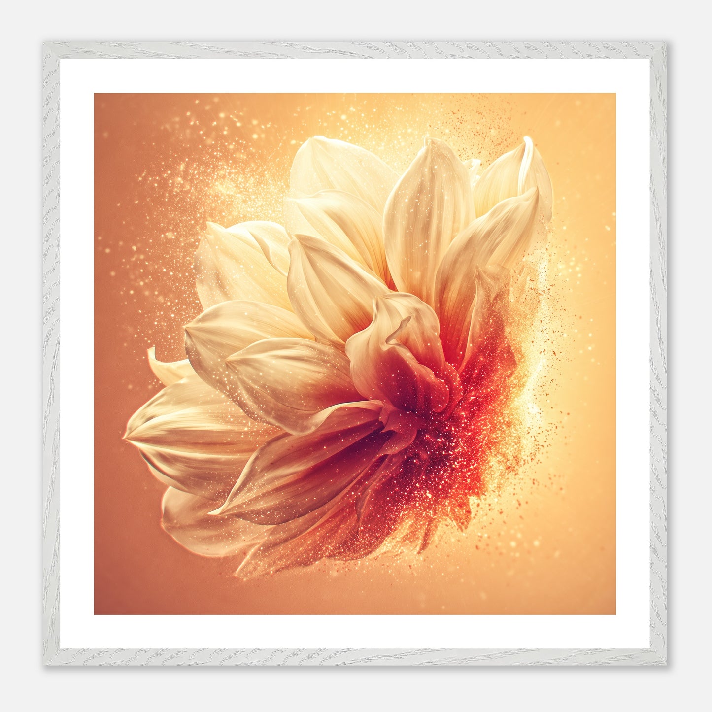 Sparked Bloom - Art print in white frame