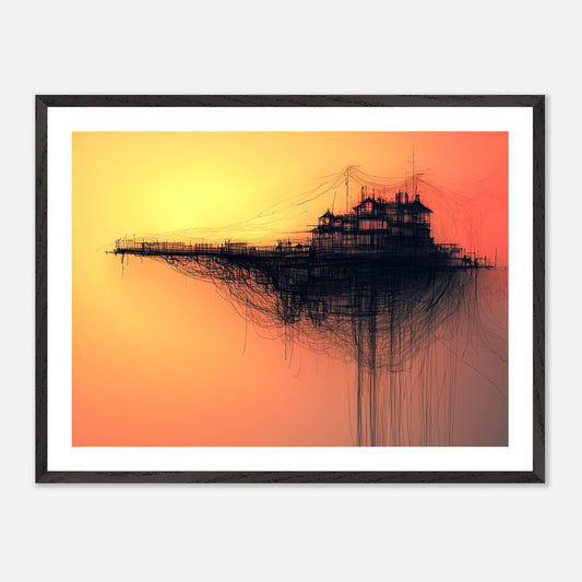 Last Bastion - Art print in black frame