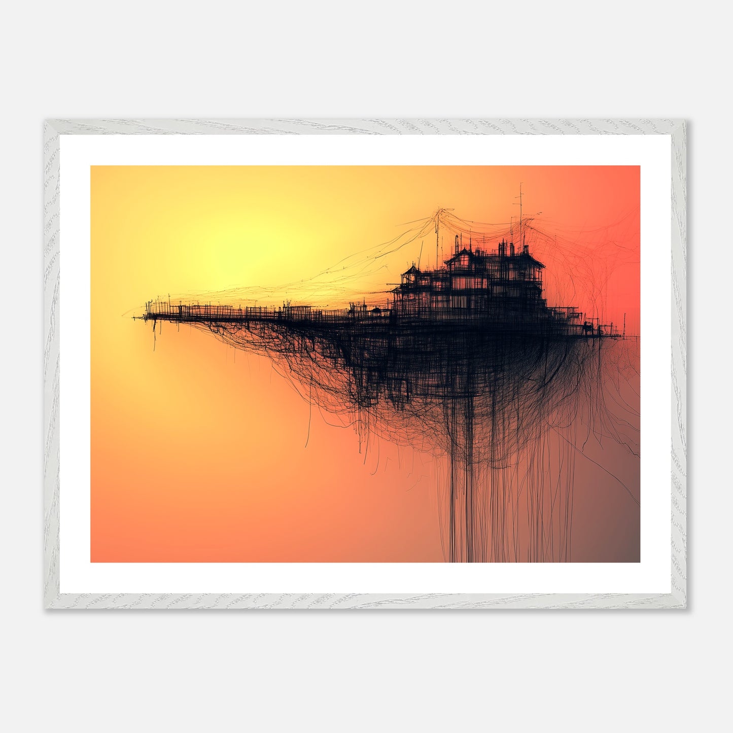 Last Bastion - Art print in white frame