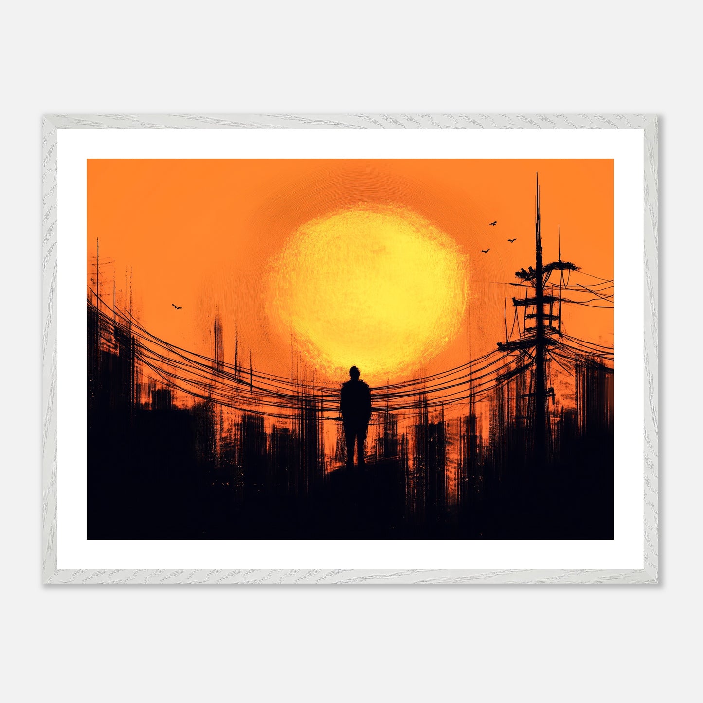Facing the Furnace - Art print in white frame