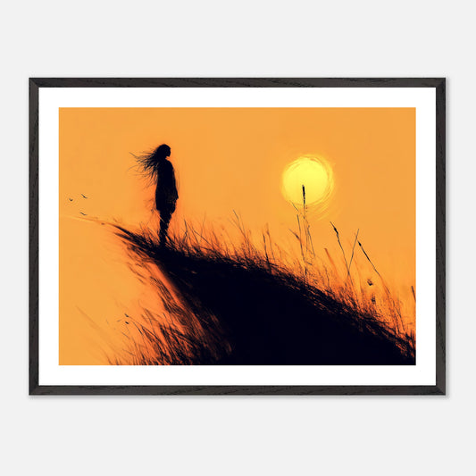 Hilltop Vigil - Art print in black frame