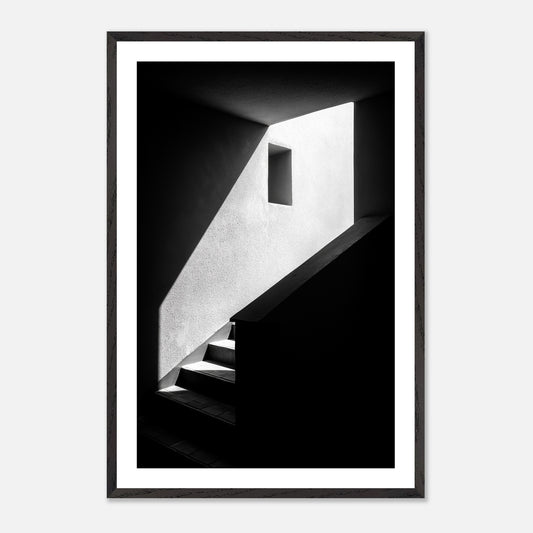 Recessed Steps - Art print in black frame
