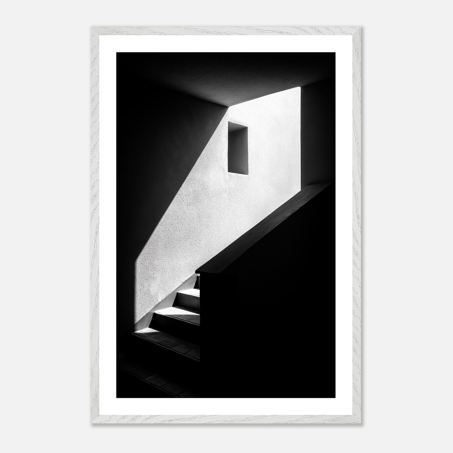Recessed Steps - Art print in white frame