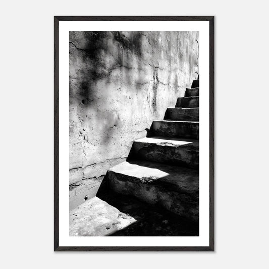 Stair Ascent - Art print in black frame