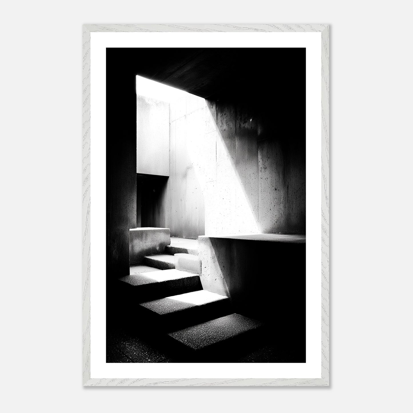 Light Descent - Art print in white frame