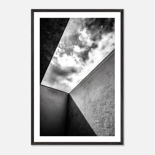 Sky Cut - Art print in black frame