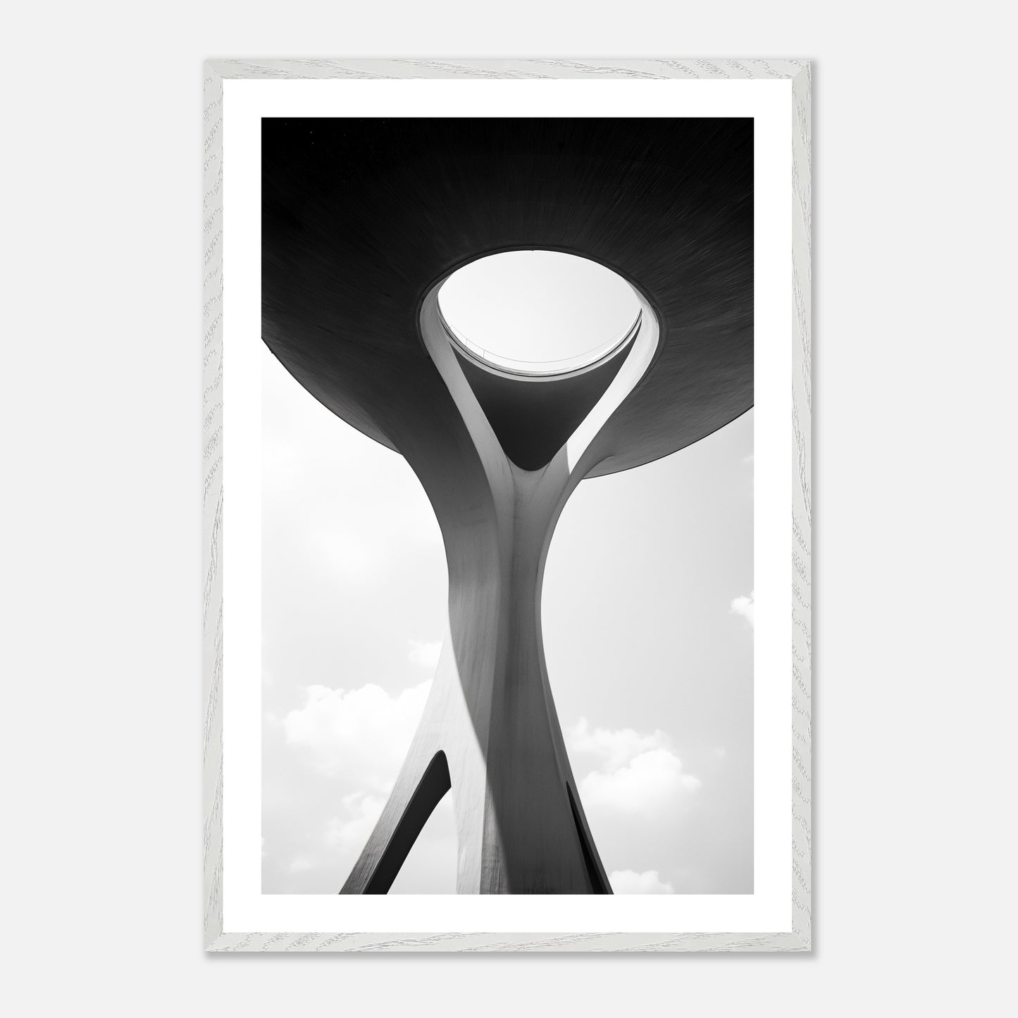 Sky Oculus - Art print in white frame