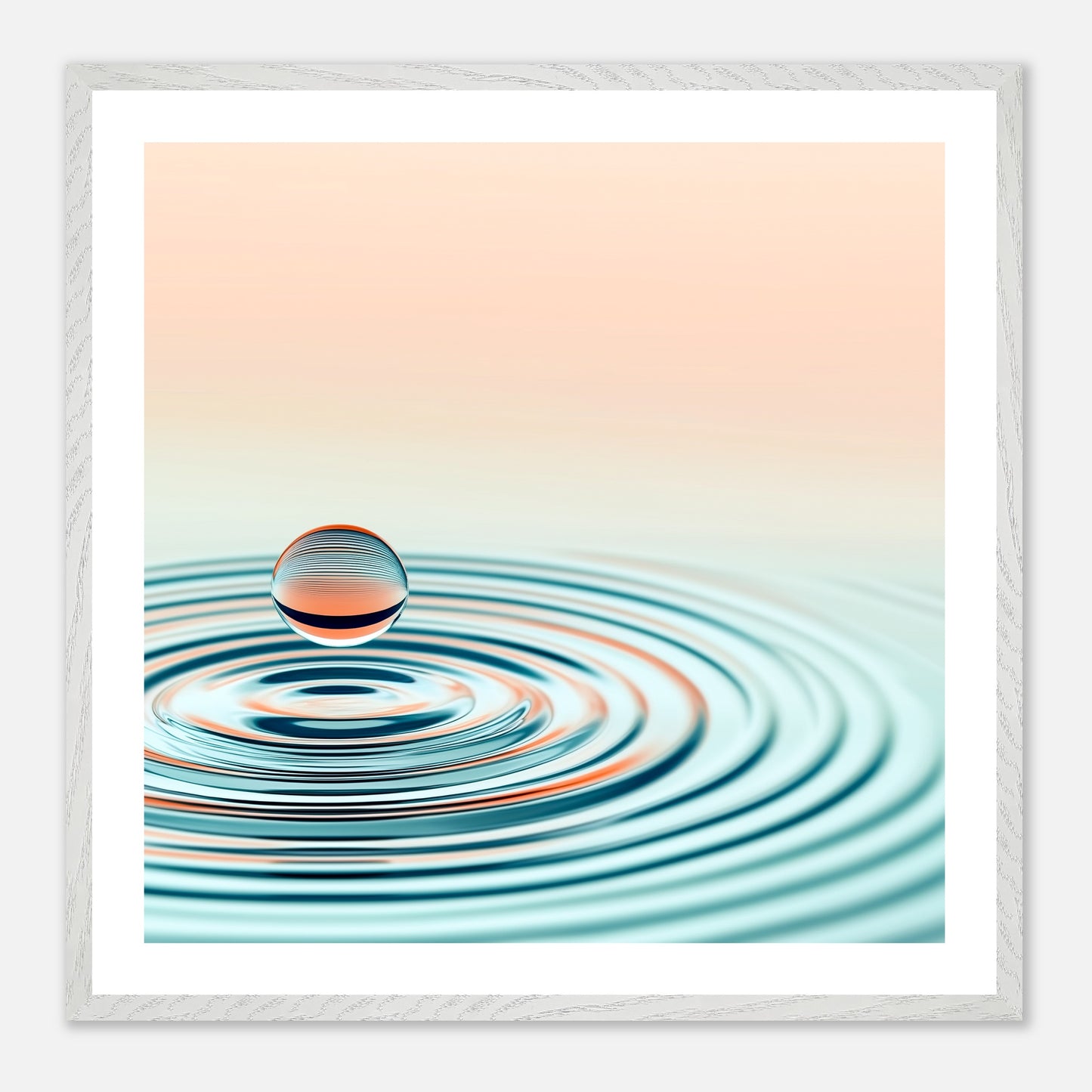 Horizon Drop - Art print in white frame