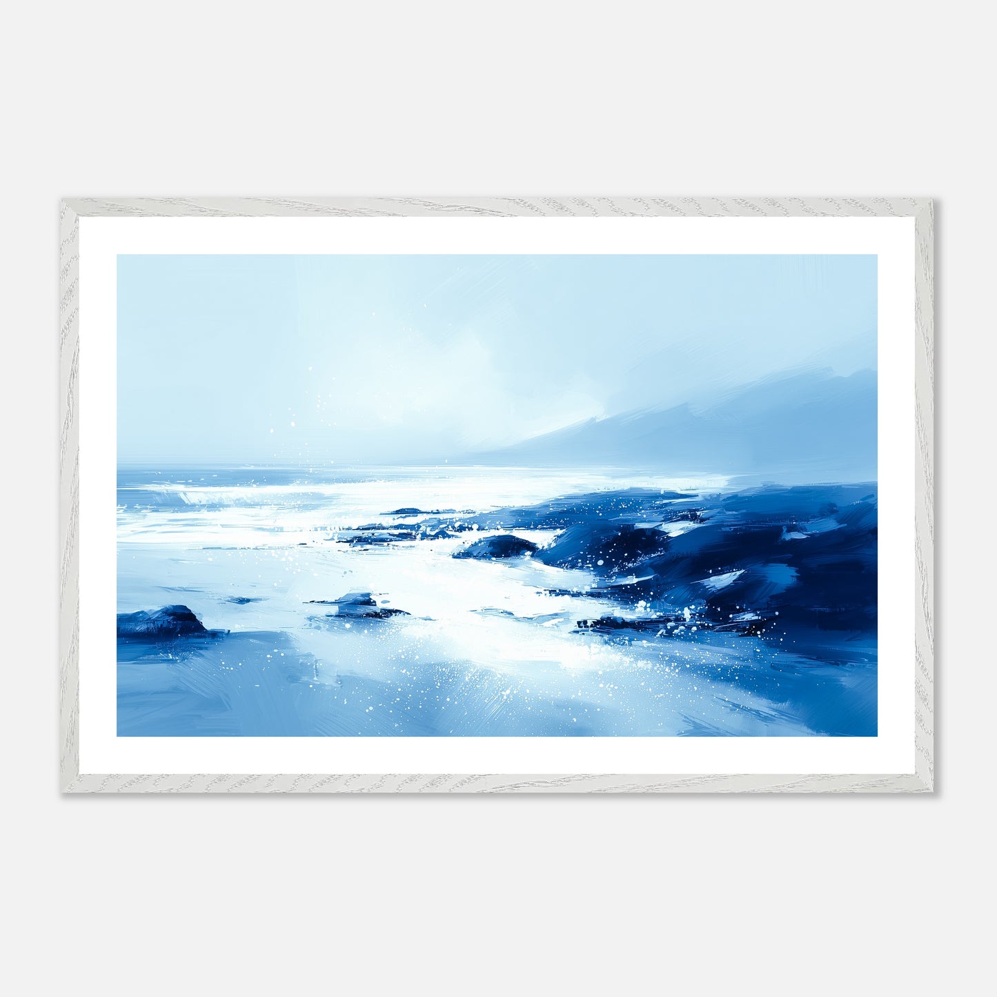 The Shoreline Untold - Art print in white frame