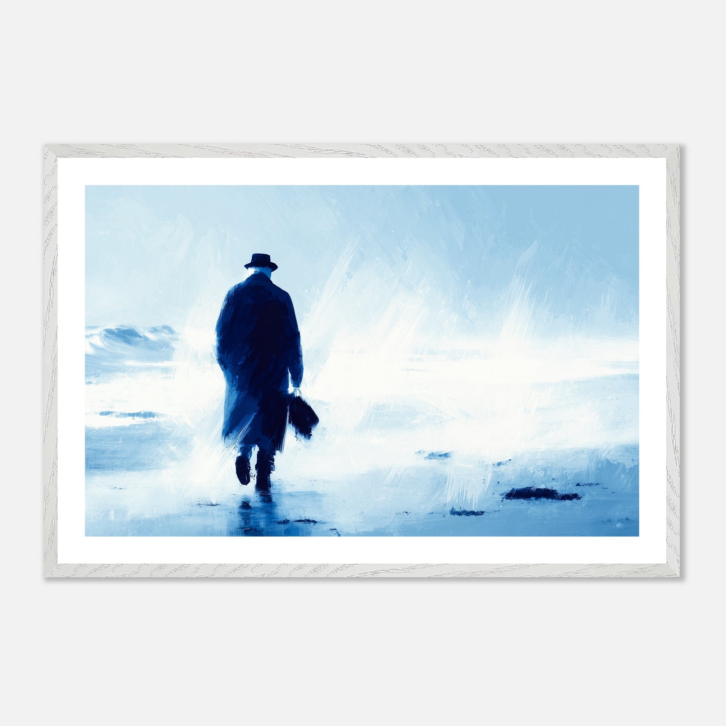 The Departure - Art print in white frame