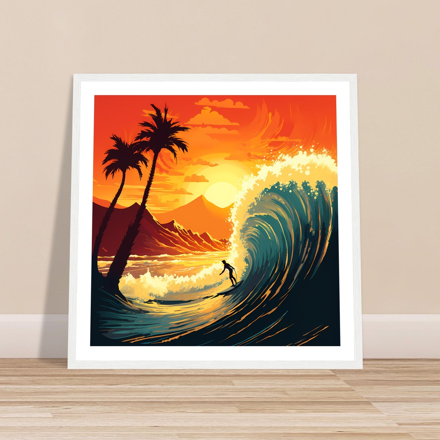 Tropical motion - Sunset Surfing - Wall Art