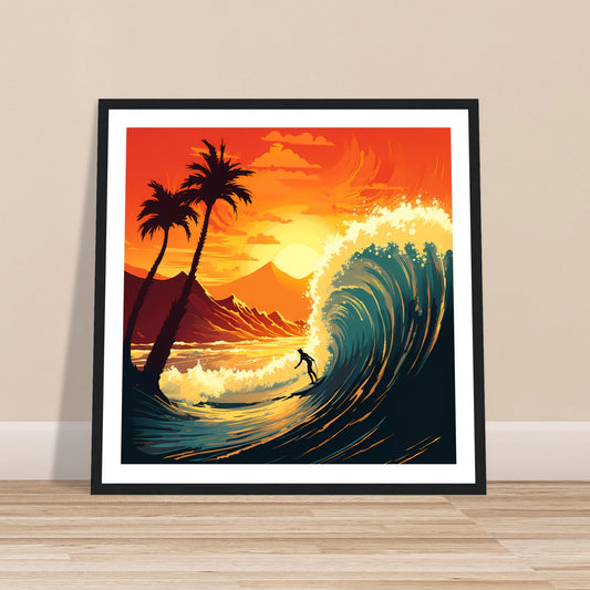 Tropical motion - Sunset Surfing - Wall Art