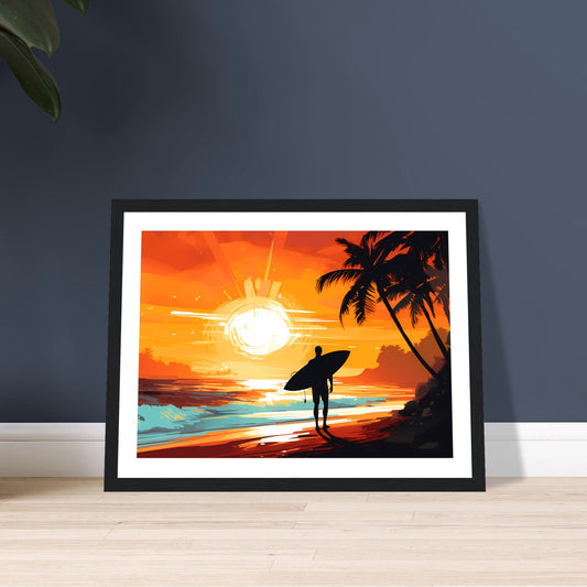 Twilight Reflection - Sunset Surfing - Wall Art