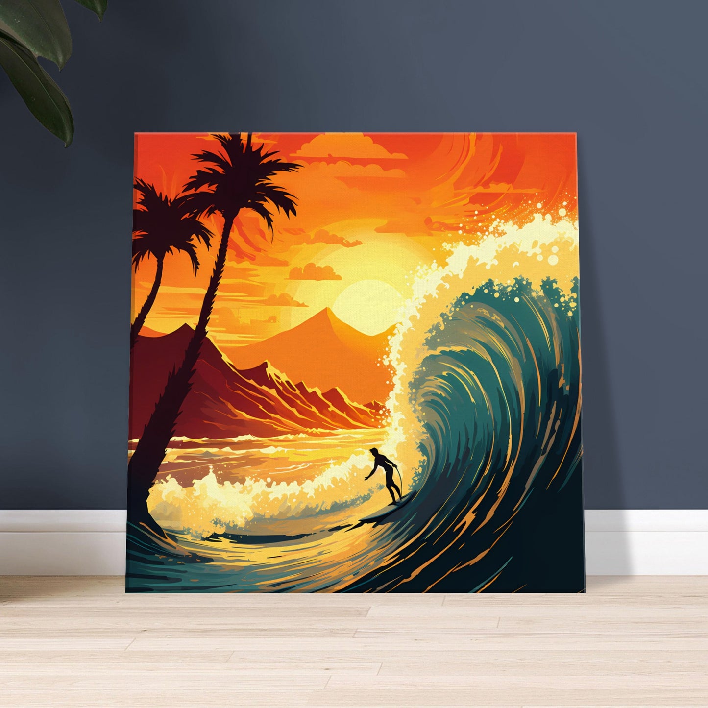 Tropical motion - Sunset Surfing - Wall Art