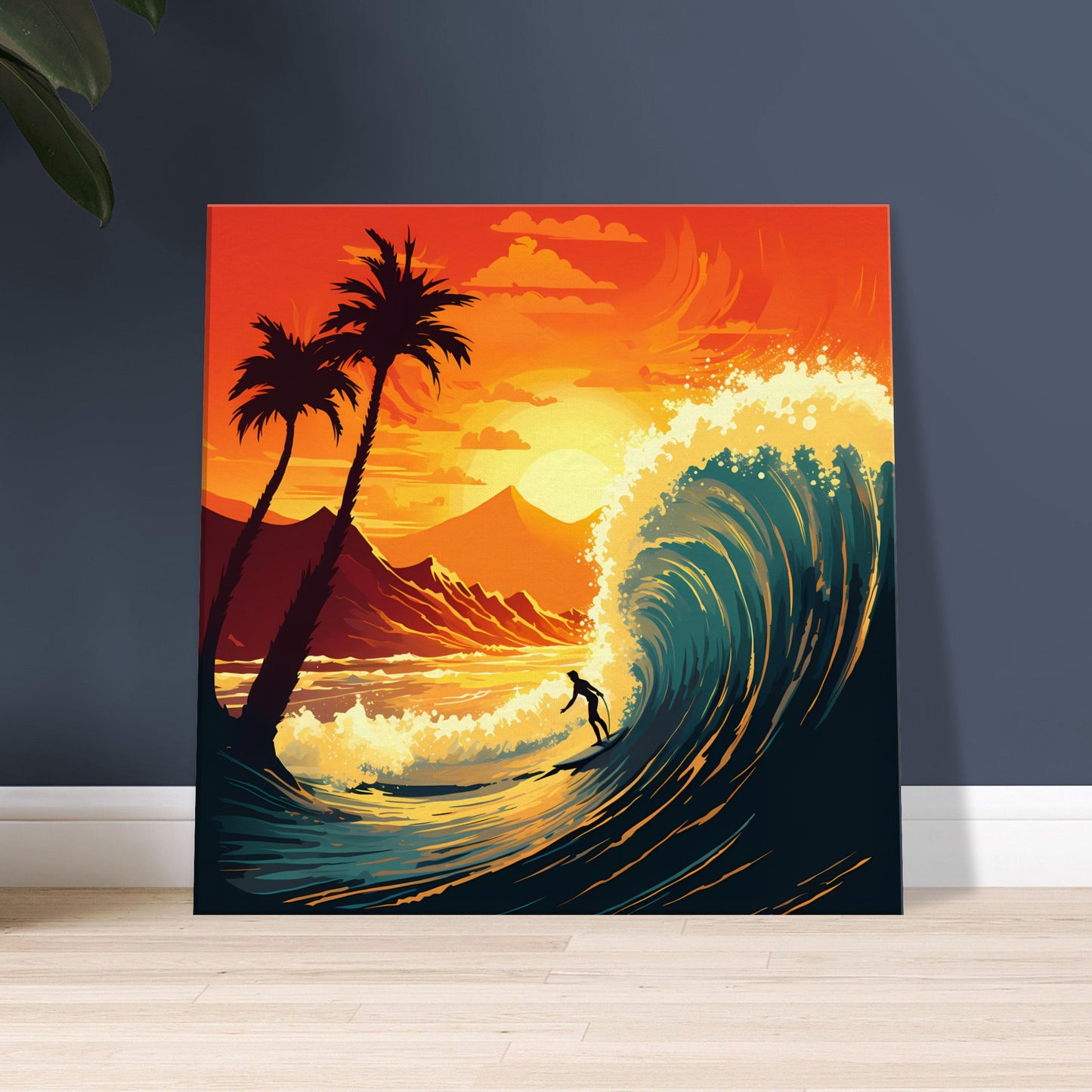 Tropical motion - Sunset Surfing - Wall Art