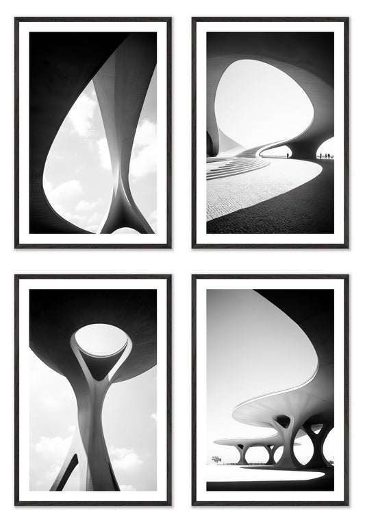Shadow Play - Gallery wall set with art prints in black frame