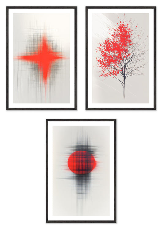 The Imperfect Grid - Gallery wall set with art prints in black frame