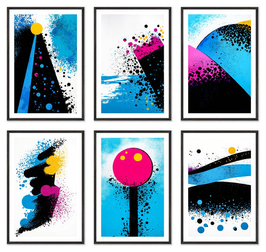 Pop Rocks and Soda - Gallery wall set with art prints in black frame