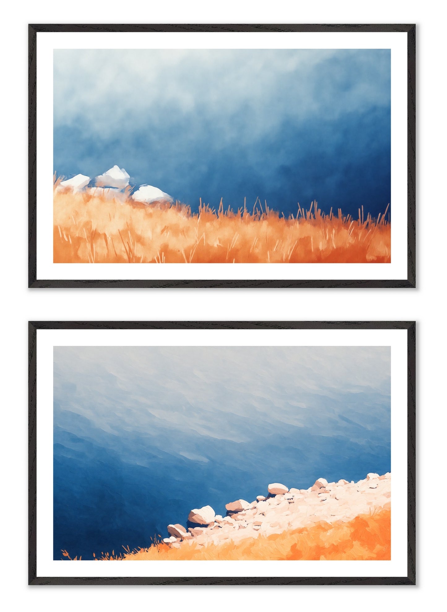Postcards from Solitude - Gallery wall set with art prints in black frame