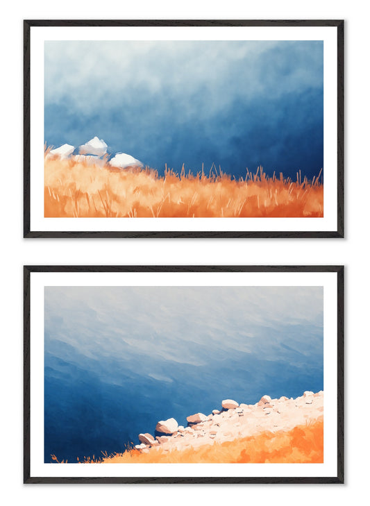 Postcards from Solitude - Gallery wall set with art prints in black frame