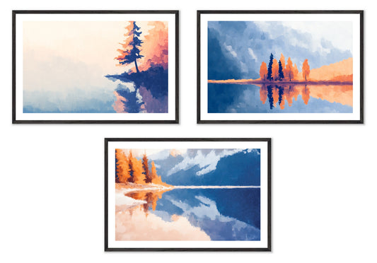Postcards from Solitude - Gallery wall set with art prints in black frame