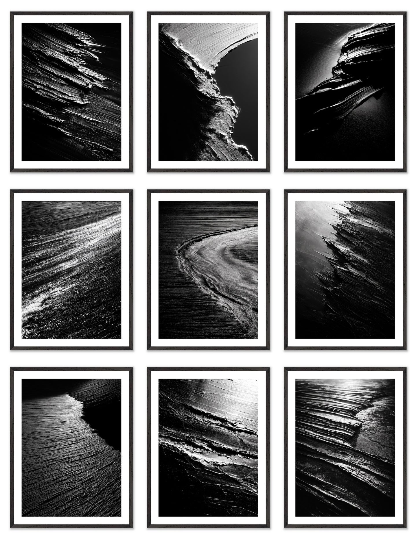Terra Incognita - Gallery wall set with art prints in black frame