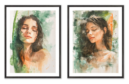 Summer Asleep - Gallery wall set with art prints in black frame