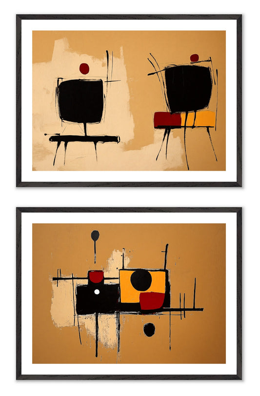 Jazz Sketches - Gallery wall set with art prints in black frame
