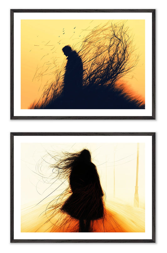 The Last Hour - Gallery wall set with art prints in black frame