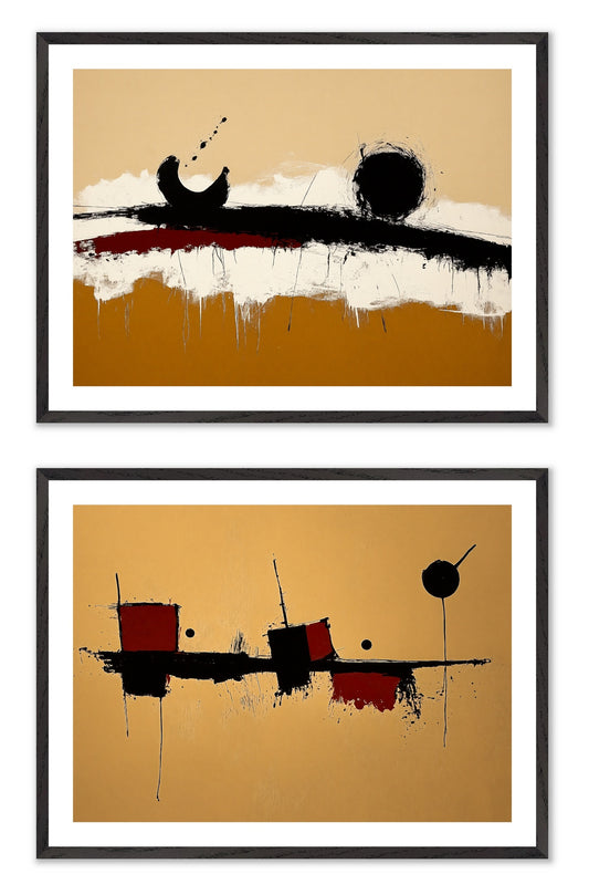 Jazz Sketches - Gallery wall set with art prints in black frame
