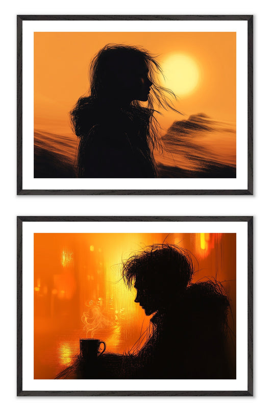 The Last Hour - Gallery wall set with art prints in black frame