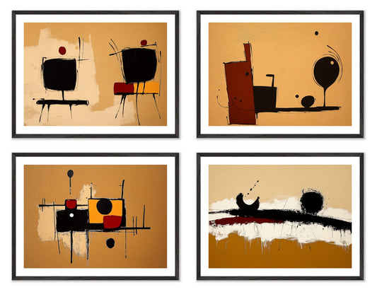 Jazz Sketches - Gallery wall set with art prints in black frame