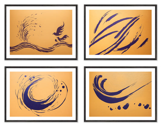 Idle Ink - Gallery wall set with art prints in black frame