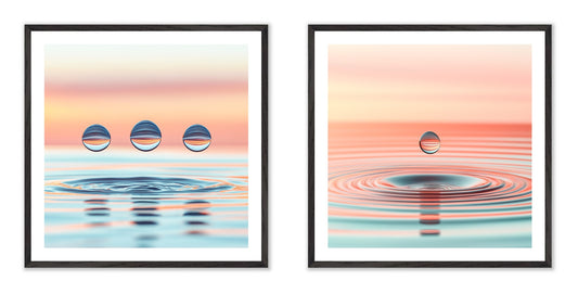 Weightless - Gallery wall set with art prints in black frame