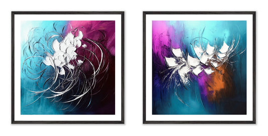 The Imperfect Bloom - Gallery wall set with art prints in black frame