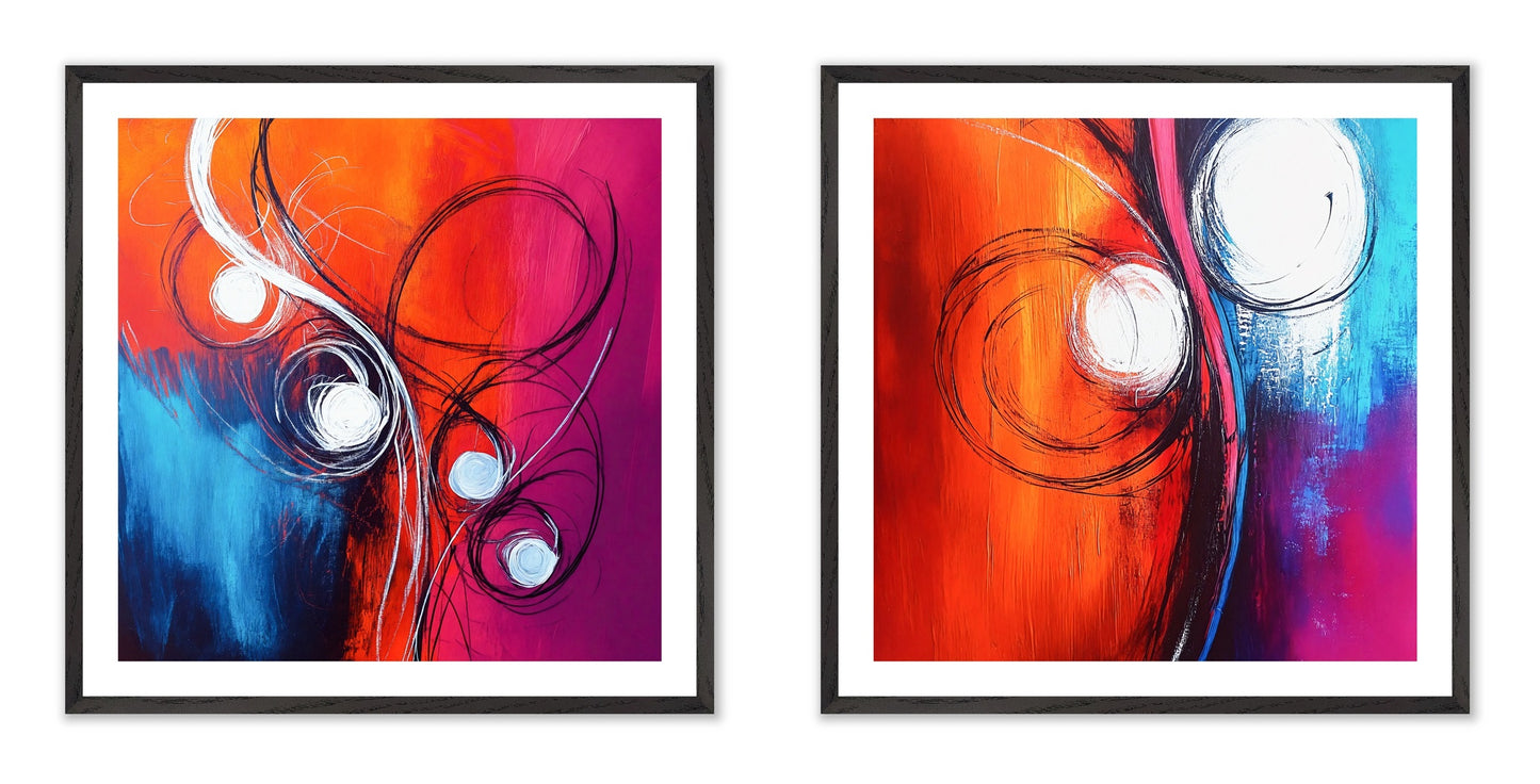 Arctic Flames - Gallery wall set with art prints in black frame