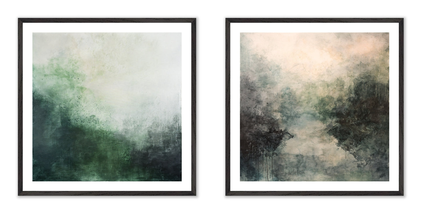 Chromatic Moods - Gallery wall set with art prints in black frame