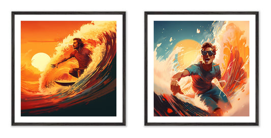 Down Under Remixed - Gallery wall set with art prints in black frame