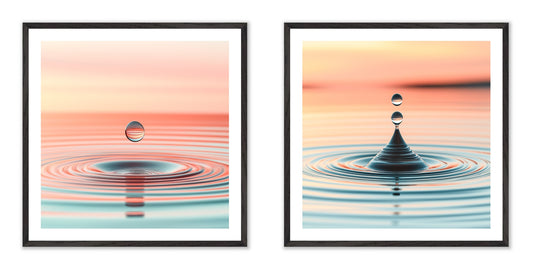 Weightless - Gallery wall set with art prints in black frame