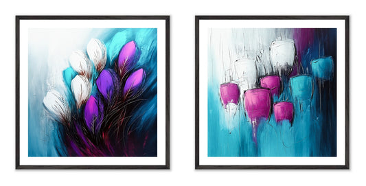 The Imperfect Bloom - Gallery wall set with art prints in black frame