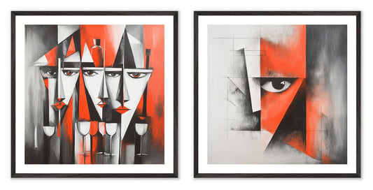 Konstrukt - Gallery wall set with art prints in black frame