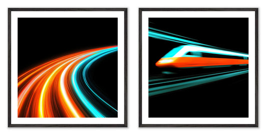 Quantum Fluctuations - Gallery wall set with art prints in black frame