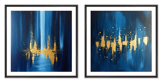 Gold Code - Gallery wall set with art prints in black frame